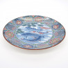 grand plat avec motifs colorés étang carpe en céramique GOGATSU KOI