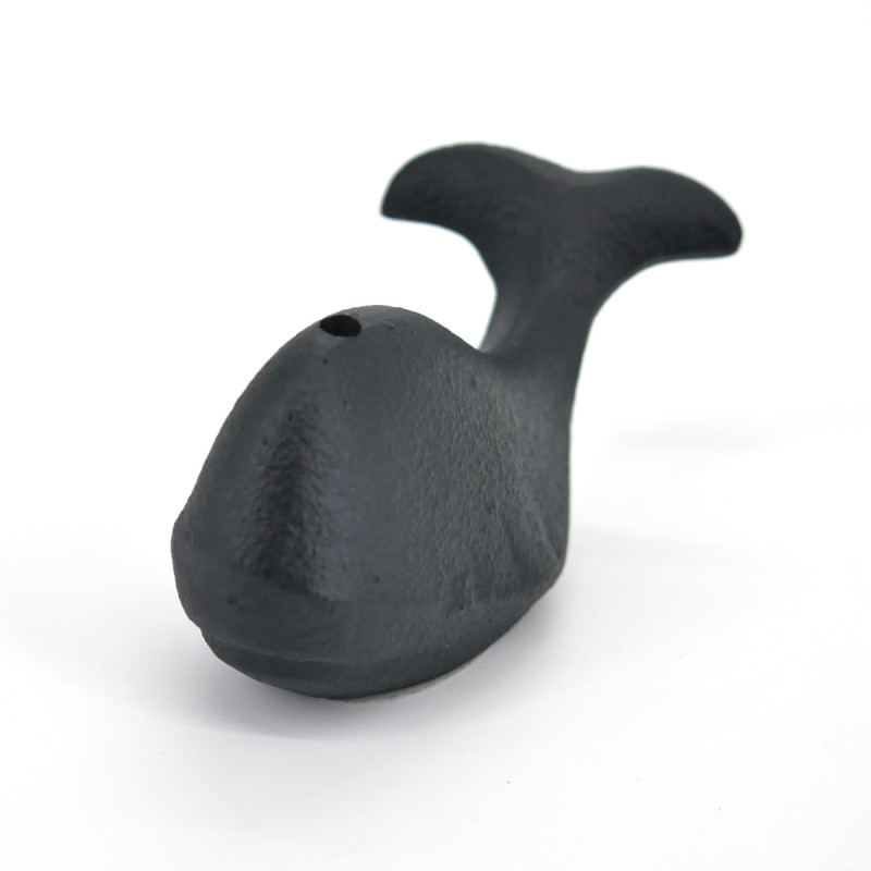 japanese black cast-ironed incense holder -whale IWACHU