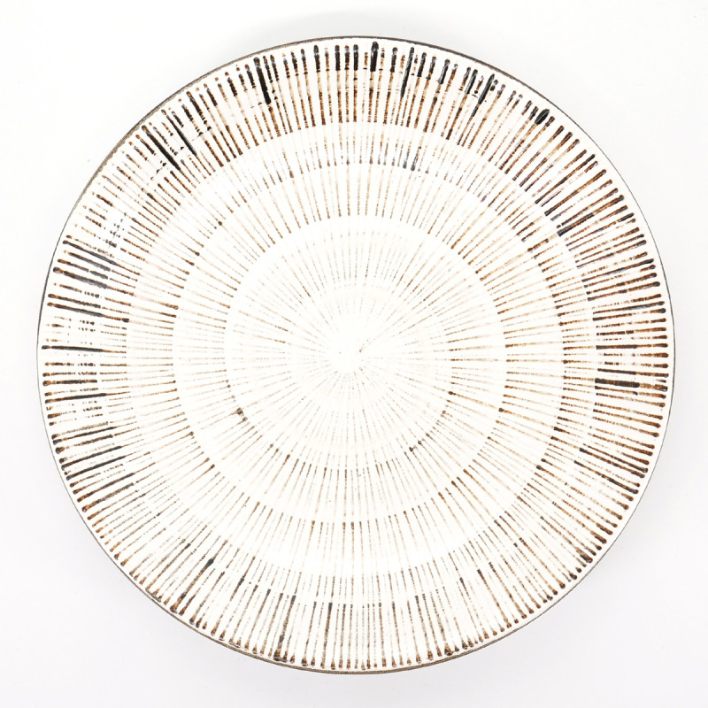 japanese round white plate Ø23,7cm KOHIKI SENDAN