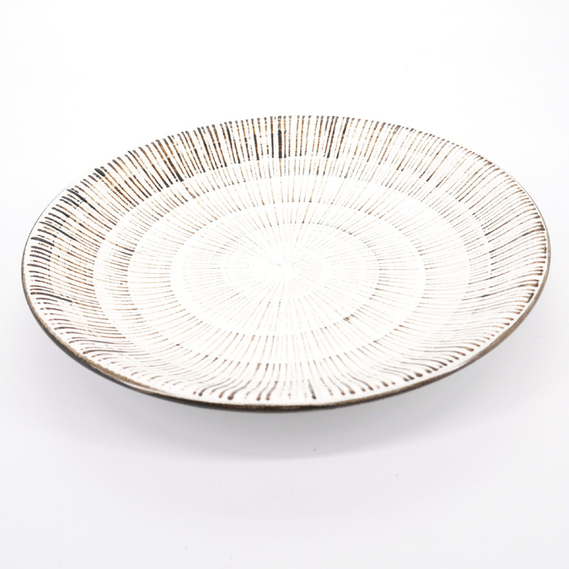 japanese round white plate Ø23,7cm KOHIKI SENDAN
