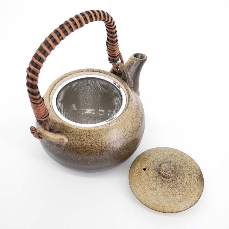 théière marron japonaise en terre cuite 0,80L BIZEN KAZE