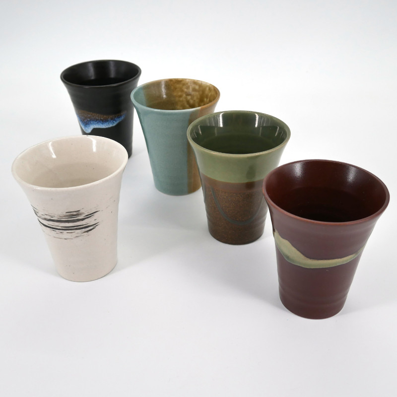 japanese 5 cups set in ceramic MEISUE NO SATO
