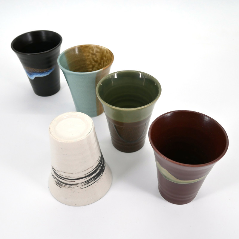 japanese 5 cups set in ceramic MEISUE NO SATO
