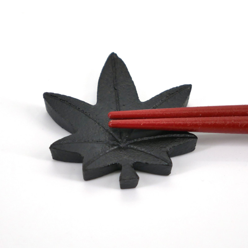  japanese cast iron chopsticks rest maple leaf MOMIJI
