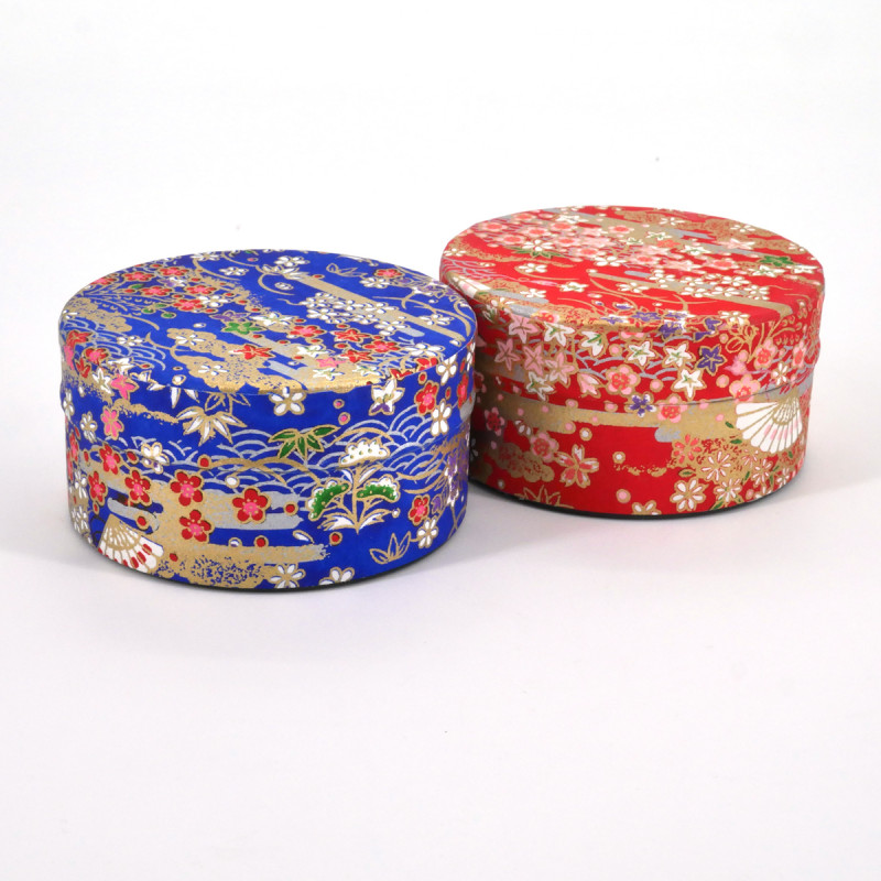 Japanese tea box washi paper flat 40g red blue choice