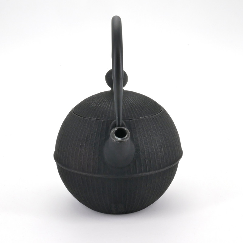 black japanese round Cast Iron Teapot Temari 0,5 lt