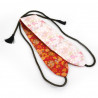ceinture Kinran obi traditionnelle japonaise rouge et blanche reversible KIKU