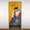 cortina japonesa amarilla de poliester, UKIYOE, mujer