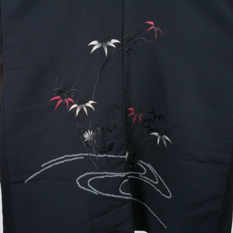 Haori negro vintage japonés para mujeres SHIBORI selva
