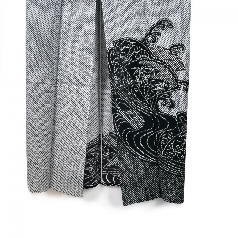 Yukata prestigio de algodón japonés para mujeres, NAMIZENSU, negro