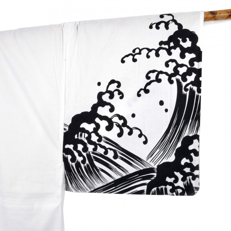 Japanese cotton prestige yukata for women KURONAMI white