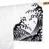 Yukata prestigio giapponese di cotone per le donne, KURONAMI, bianco