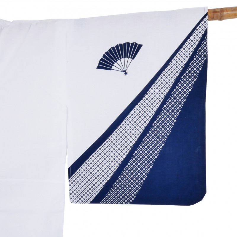 Yukata prestigio de algodón japonés para mujeres, SENSUSHIBORI, azul