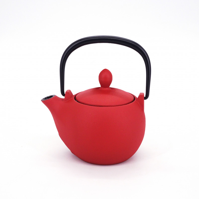 Japanese red cast iron teapot, Iwachu Meron 0.3 lt