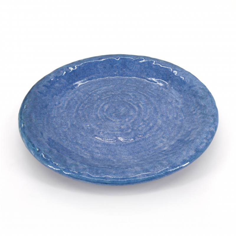 medium-sized round plate blue SETSUREI MIGIME