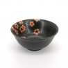 Japanische schwarze Ramenschüssel aus keramik, SAKURA, blumen