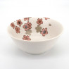 cuenco blanco de ramen en ceramica, SAKURA, flores