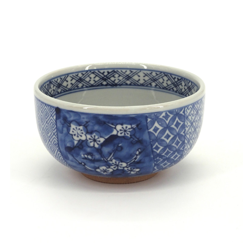 bol bleu japonais en céramique pour soupe motifs fleurs SHONZUI