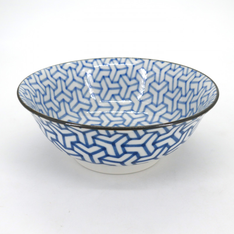 japanese blue ramen bowl, KUMIKIKKO, blue patterns
