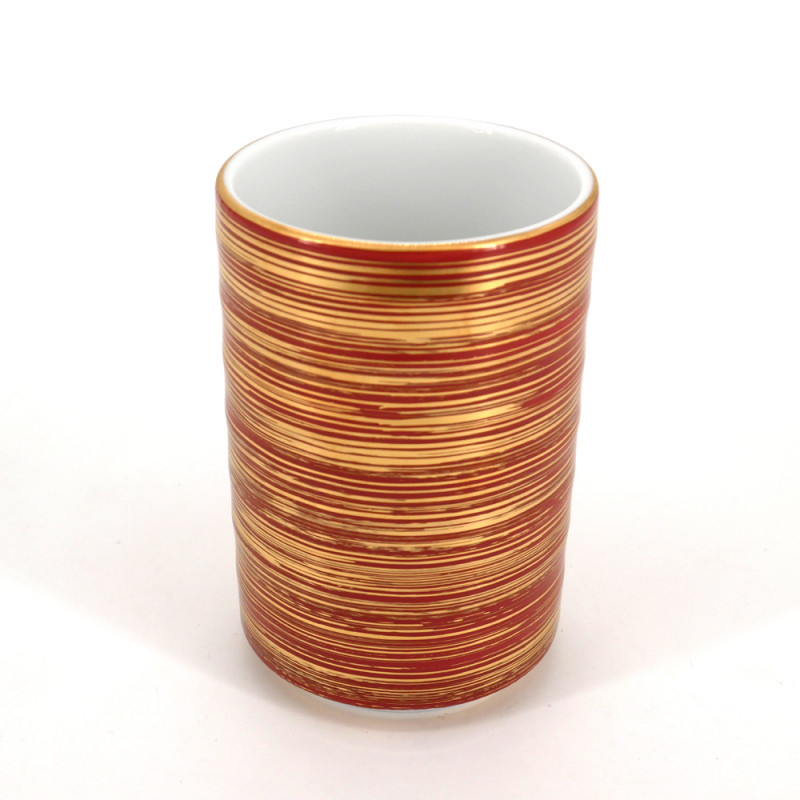 grande tasse 10,2cm rouge doré japonaise MAKI en céramique