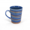 Japanische blaue Teebecher aus keramik mit griff, AOYU, wirbelwind