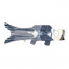 blaue karpfenförmiger Windsack KOINOBORI KIMONO BOY