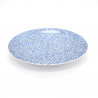 assiette ronde japonaise en céramique fleurs, SAKURA, bleue