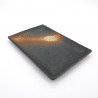 japanische rechteckige Platte aus keramik, BIZEN, schwarze und rost