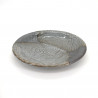 piatto rotondo giapponese di ceramica, YAMAGASUMI, grigia