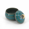 tasse ronde japonaise avec couvercle bleue en céramique NARUTO, tourbillon