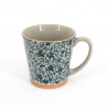 mug japonais à thé en céramique avec anse, SARASA, fleurs bleues