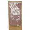 cortina japonesa de poliester, 7 LUCKY OWLS, castaño