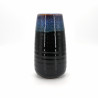 japanische Vase, KUROHANABIN Ø22x11cm, schwarz und blau