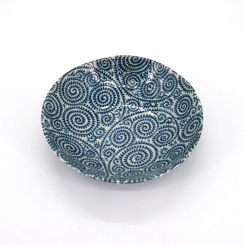 japanese bowl in ceramic Ø16.8x4,5cm TAKOKARAKUSA blue patterns