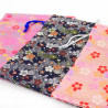 Japanische nachfüllbare Tasche 100% Viskose 26,5 x 20 cm, KINRAN, Blumenmotive