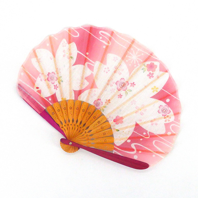 japanische rosa fächer 21cm für Damen, BIGSAKURA, Kirschblüten