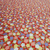 tessuto rosso giapponese, 100% cotone, fiori