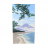 rideau japonais NOREN Paysage mont Fuji et plage