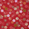 Red Japanese cotton fabric sakura flowers made in Japan width 110 cm x 1m