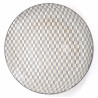 Japanese round ceramic plate, YAGASURI, white