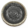 round japanese ceramic plate, OBORO, black