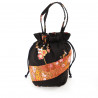 sac kimono style traditionnel japonais noir en coton polyester