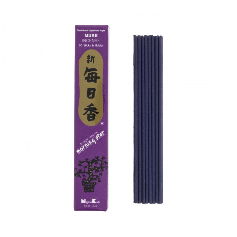 Confezione da 50 bastoncini di incenso giapponese, MORNINGSTAR, profumo di muschio