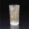 Japanese glass with shidarezakura pattern - WAKOMON