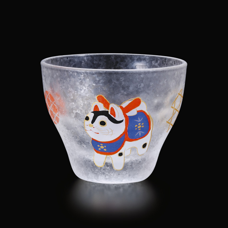 Bicchiere per sake giapponese con motivo cane - GARASU INU