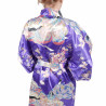 Kimono hanten tradizionale giapponese viola in dinastia poliestere sotto il fiore di ciliegio per donna