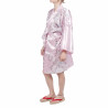 kimono tradicional japonés rosa hanten en poesía satinada y flores para mujer