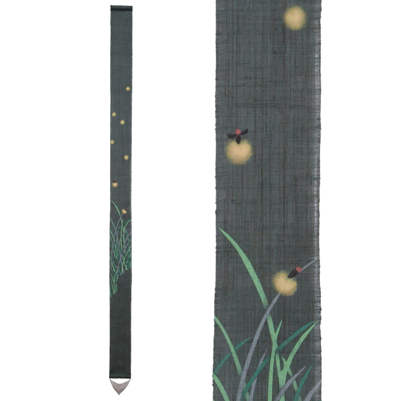 Raffinato arazzo giapponese in canapa, dipinto a mano, HOTARU, Firefly