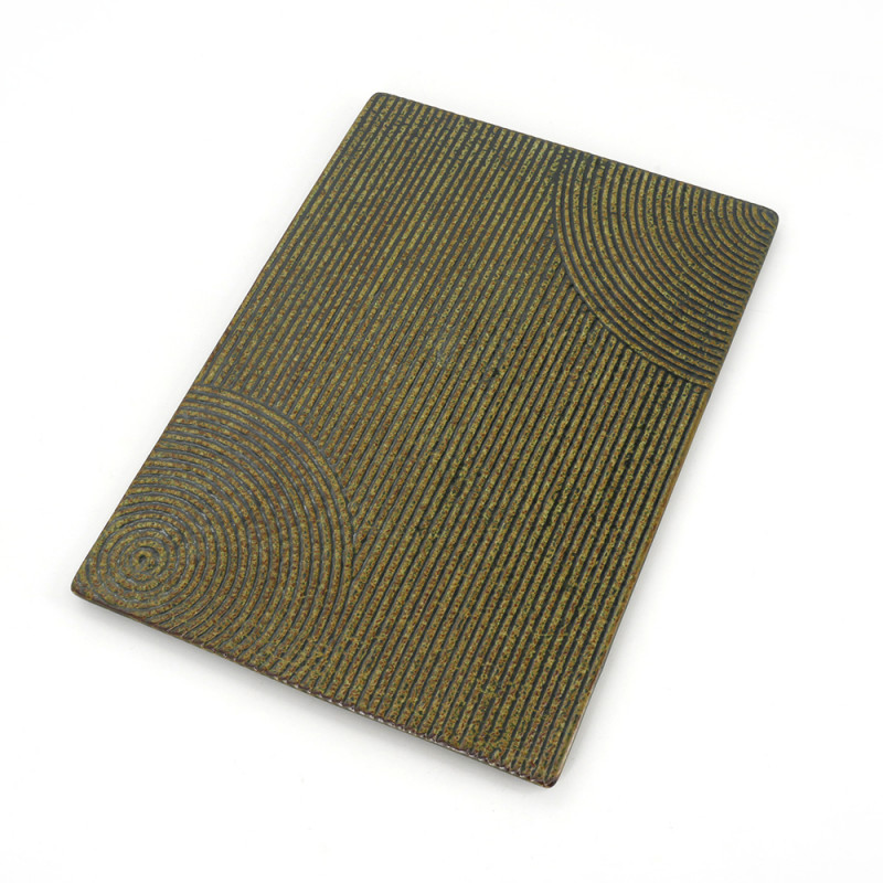 Plato japonés rectangular de cerámica - MIDORI - verde