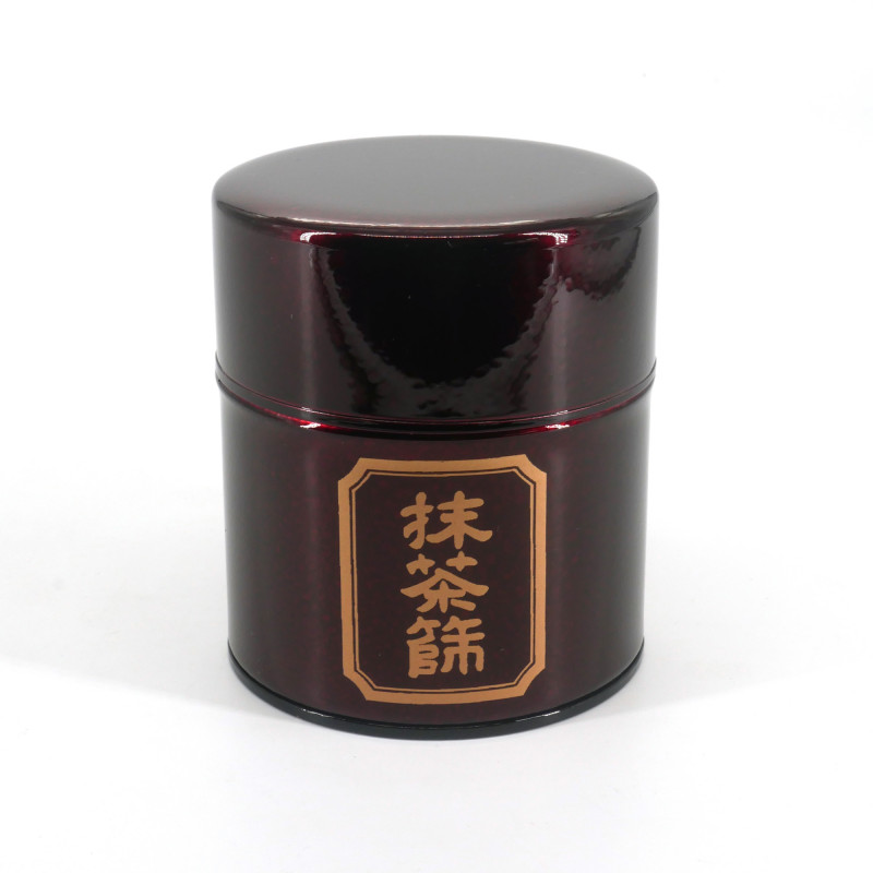 Caja de té japonesa de metal, MATCHA BURUI, rojo